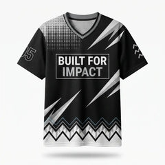 Built For Impact Mesh Football Jersey Inspired by Air Jordan 5 Black Metallic Reimagined Jersey