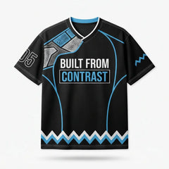 Built From Contrast Mesh Jersey Inspired by Air Jordan 5 Black Carolina Jersey