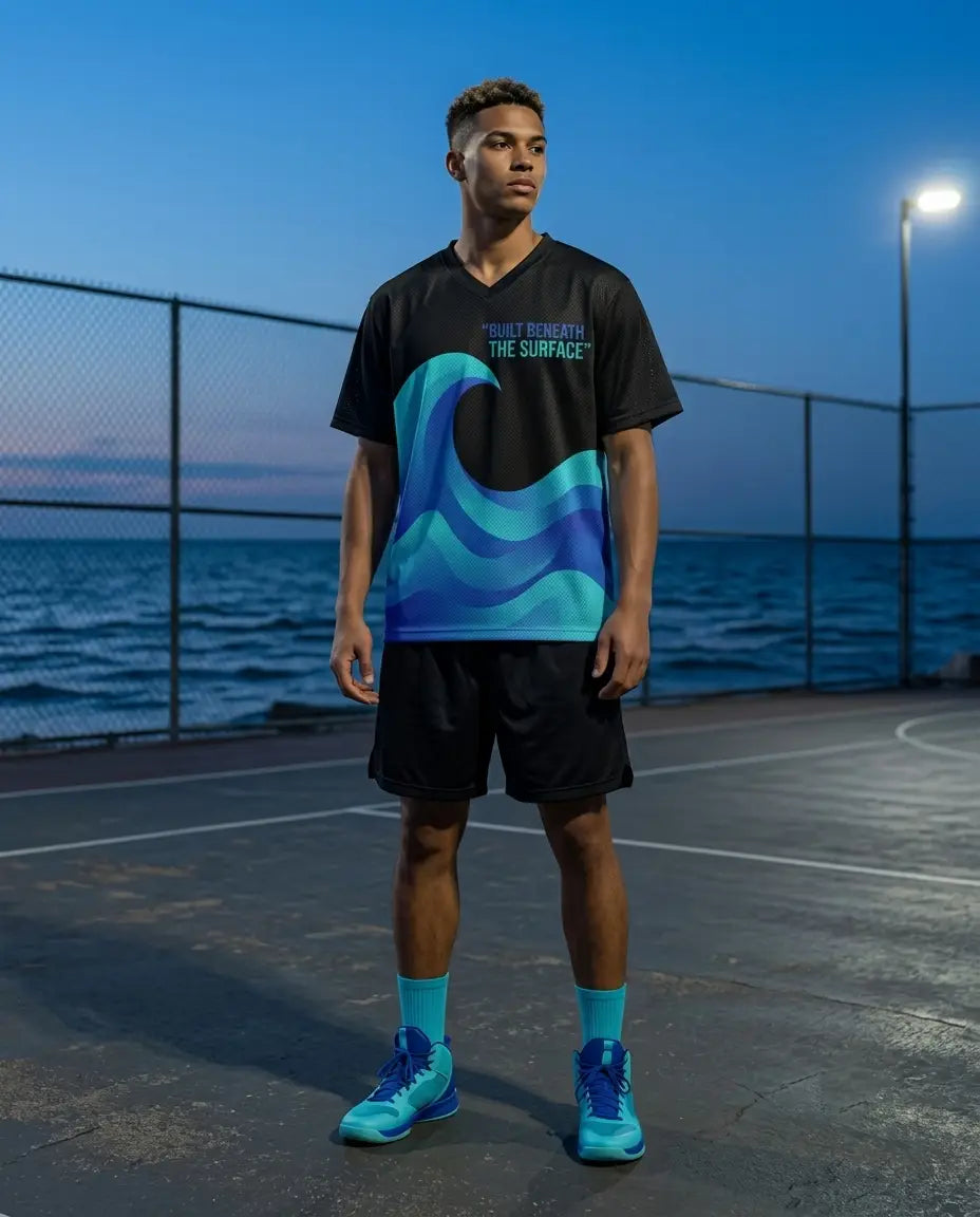 Built Beneath The Surface Mesh Football Jersey Inspired by Kobe 5 Protro EYBL Academy Jersey