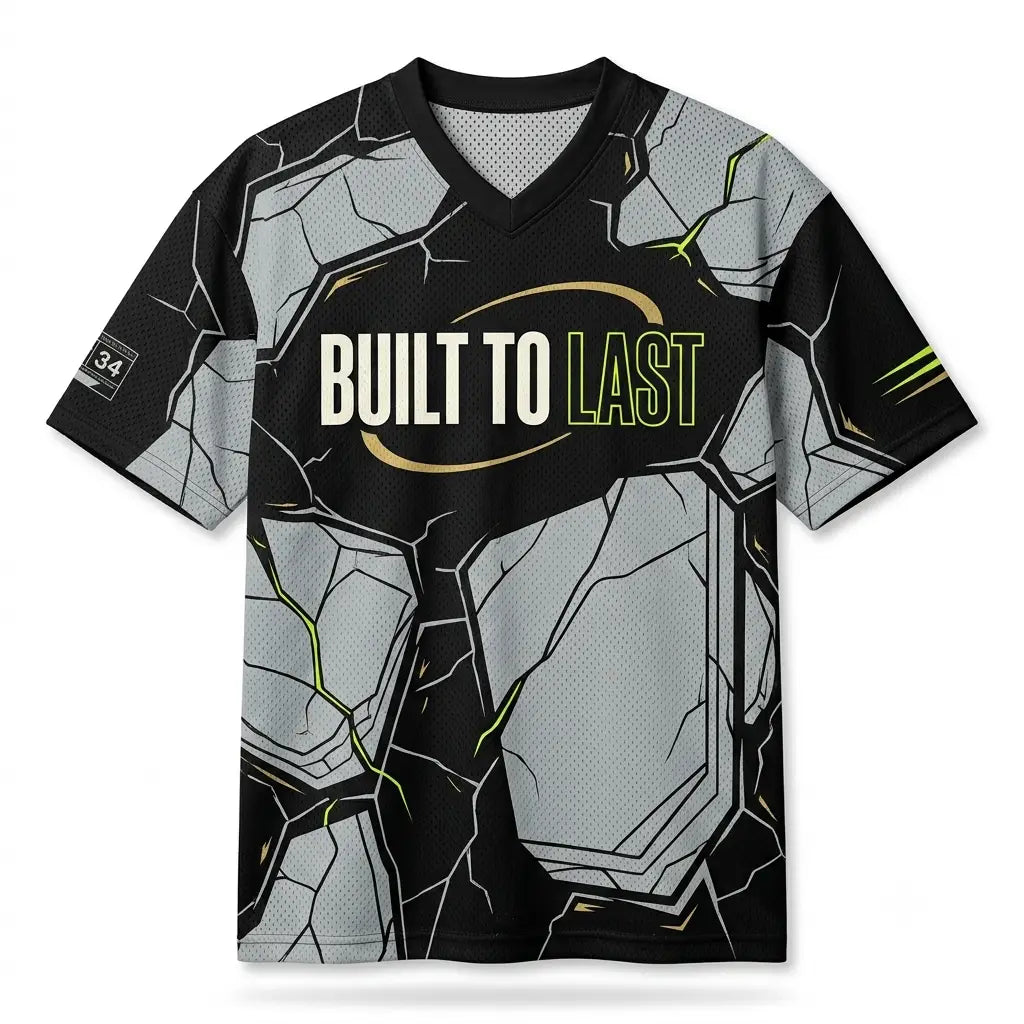 Built To Last Mesh Football Jersey Inspired by Giannis Freak 8 Etched In Stone Jersey