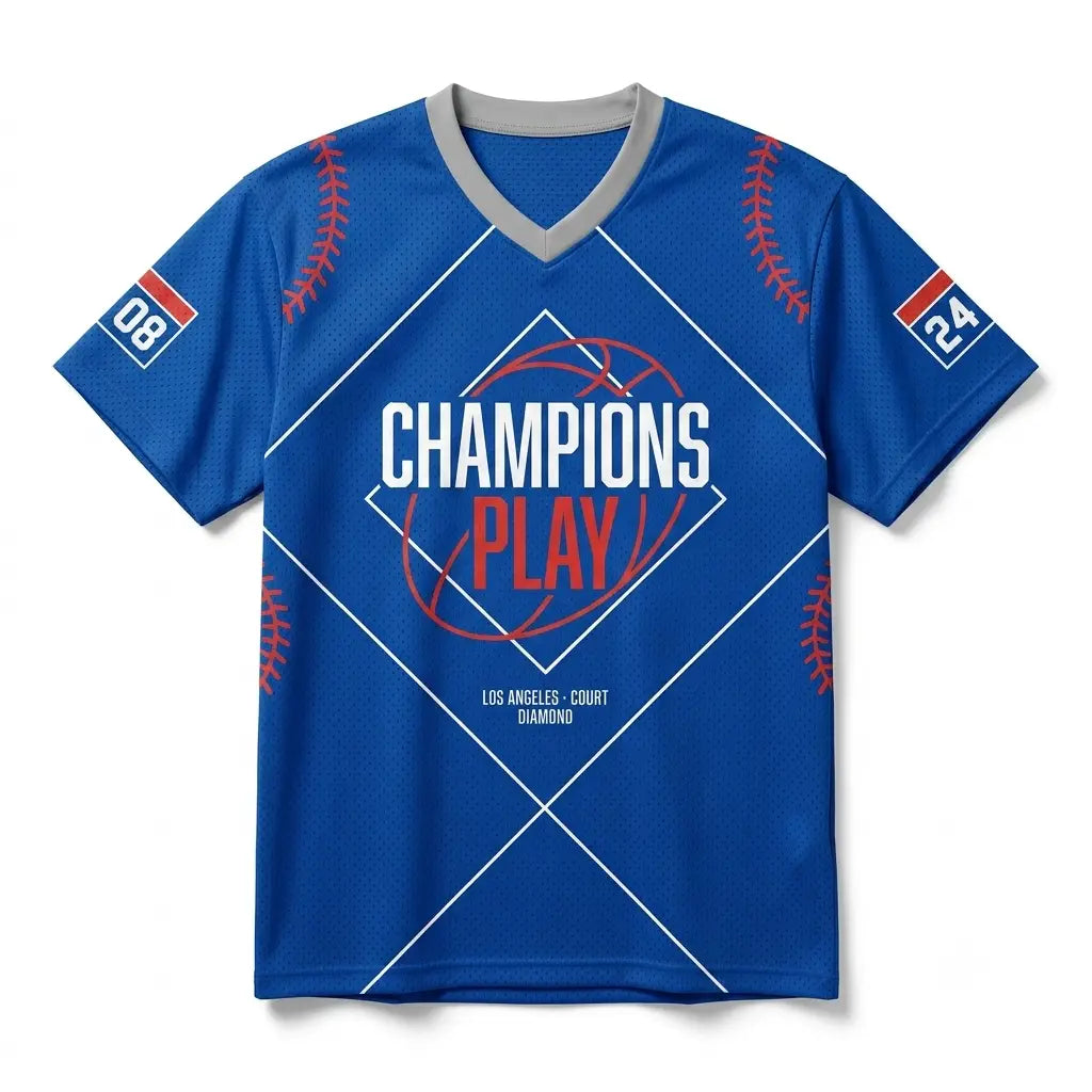 Champions Play Mesh Football Jersey Inspired by Zoom Kobe 5 Protro Dodgers Jersey