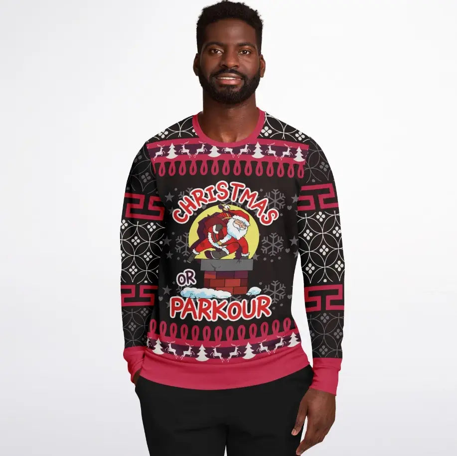Christmas or Parkour Ugly Christmas Sweater