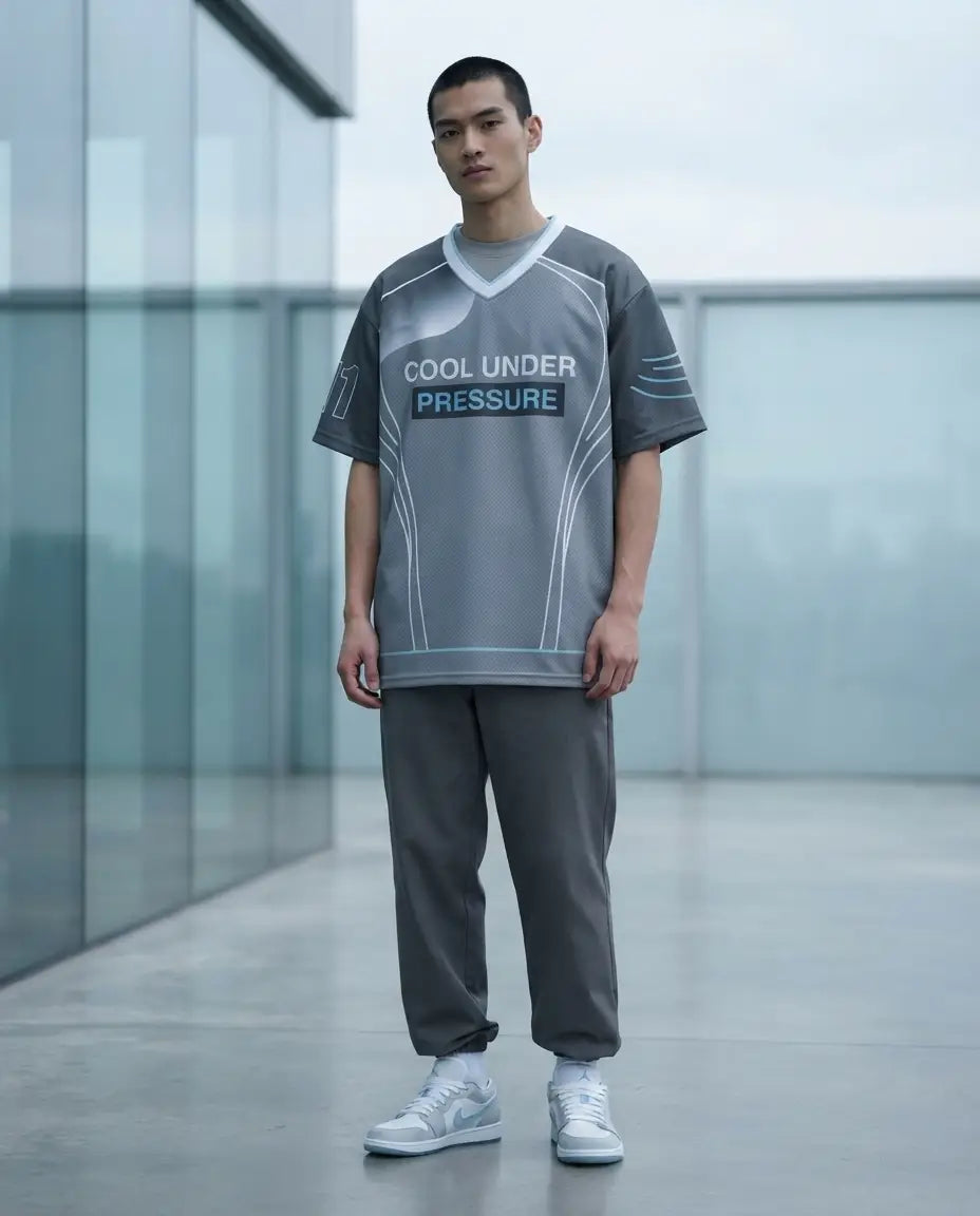 Cool Under Pressure Mesh Jersey Inspired by Air Jordan 11 Cool Grey Jersey