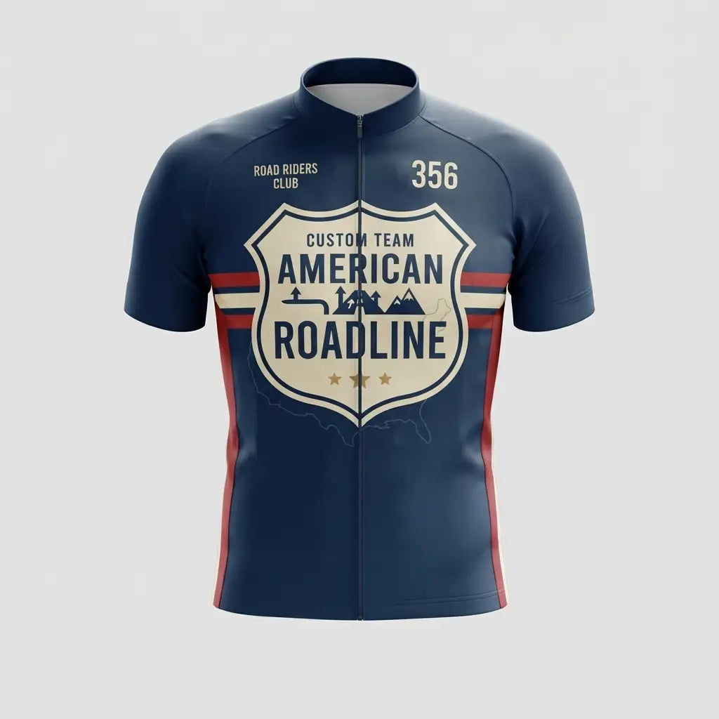 American Roadline Men’s Personalized Short Sleeve Cycling Jersey