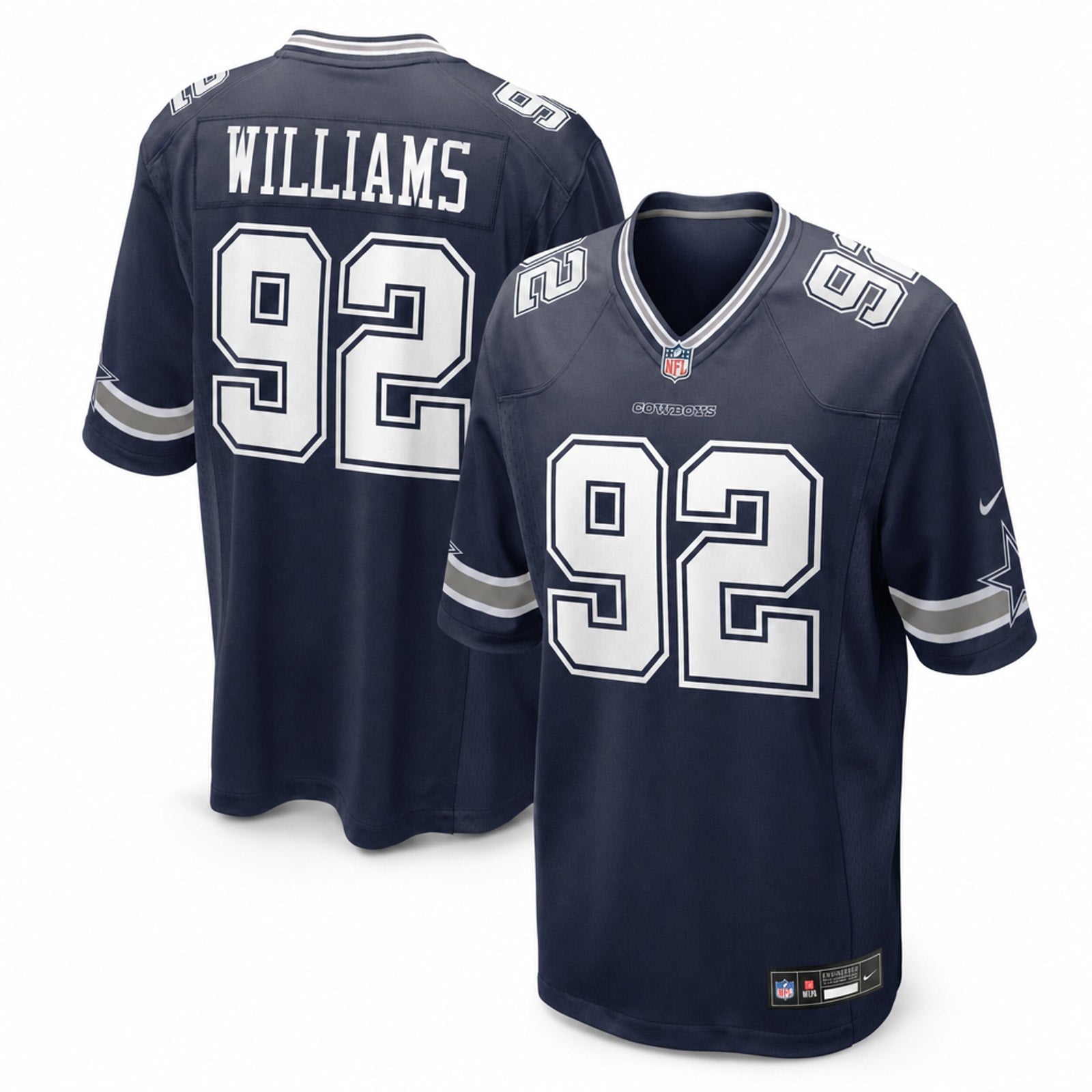 Dallas Cowboys Quinnen Williams Navy Game Jersey - 1