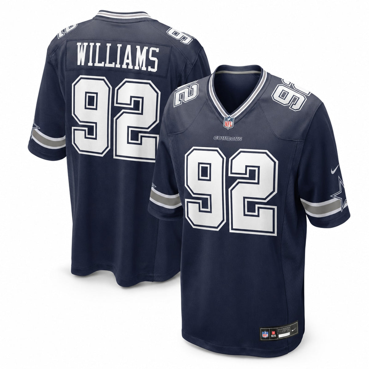 Dallas Cowboys Quinnen Williams Navy Game Jersey - 1