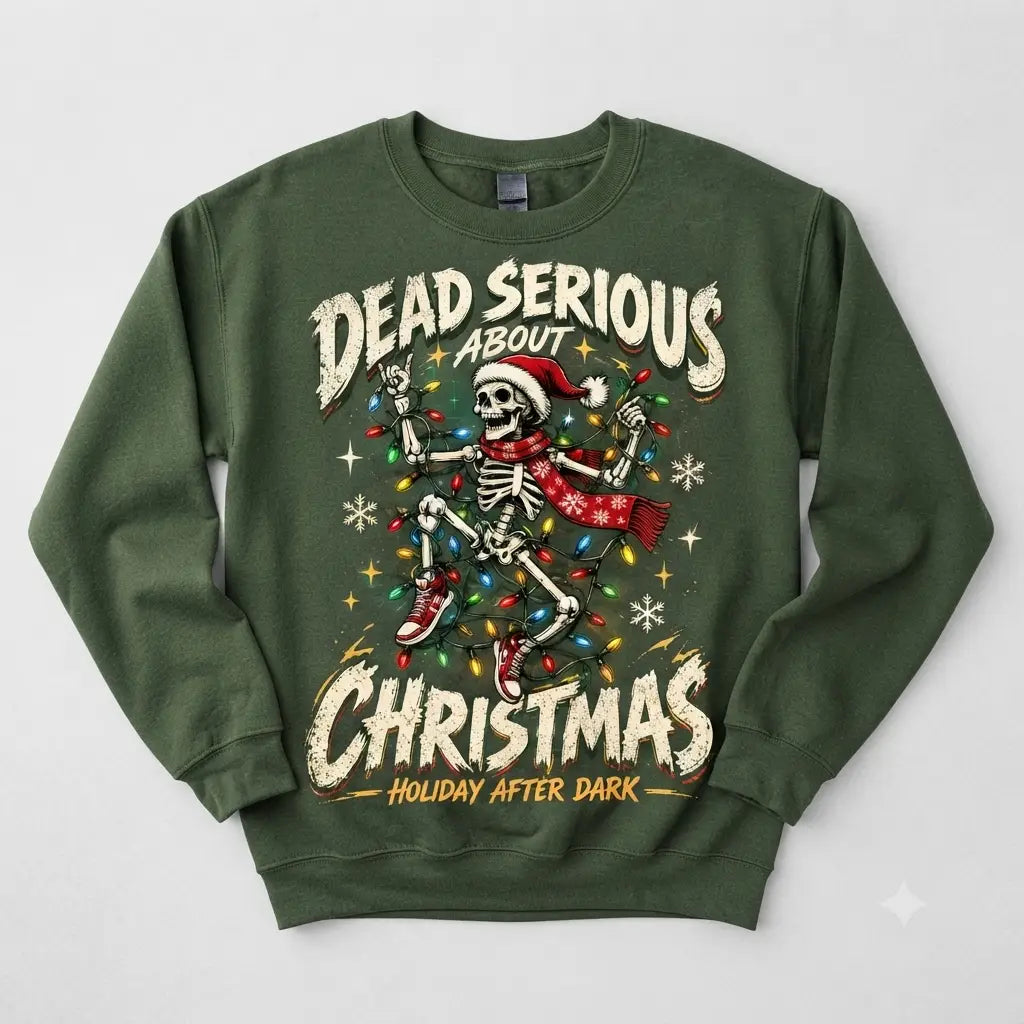 Dead Serious About Christmas Holiday After Dark Sweater – Funny Holiday Sweatshirt