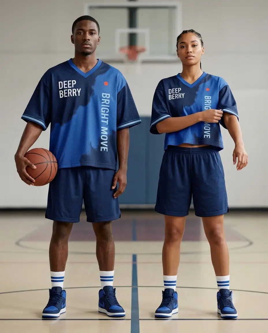 Deep Berry Bright Move Women Crop Top Mesh Jersey Inspired by Awake NY x Air Jordan 6 Blueberry Jersey