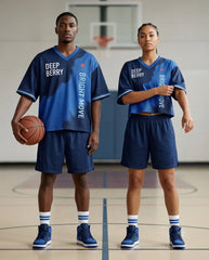 Deep Berry Bright Move Women Crop Top Mesh Jersey Inspired by Awake NY x Air Jordan 6 Blueberry Jersey