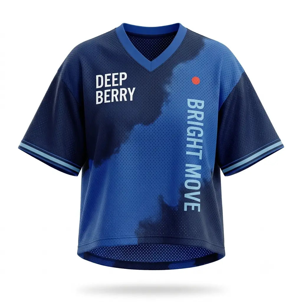 Deep Berry Bright Move Women Crop Top Mesh Jersey Inspired by Awake NY x Air Jordan 6 Blueberry Jersey