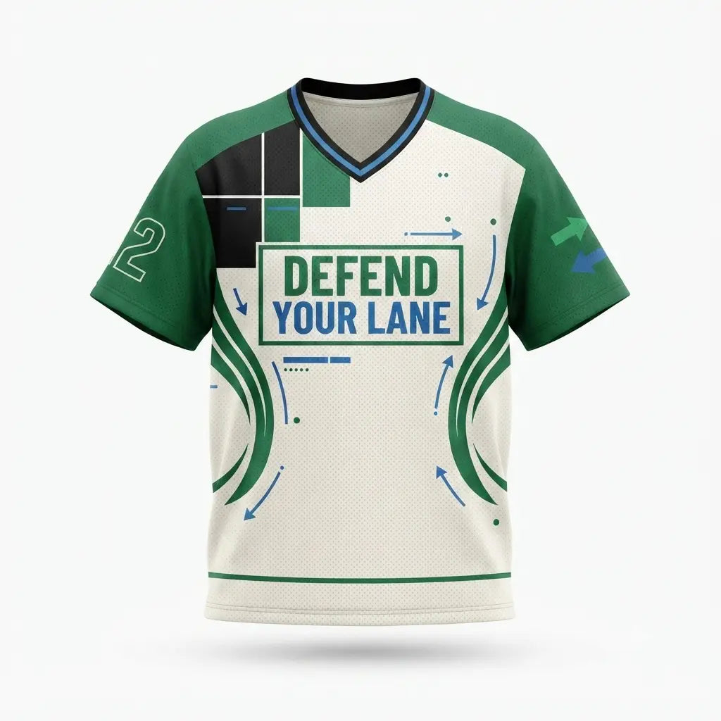 Defend Your Lane Mesh Football Jersey Inspired by Air Jordan 12 Bucks Jersey