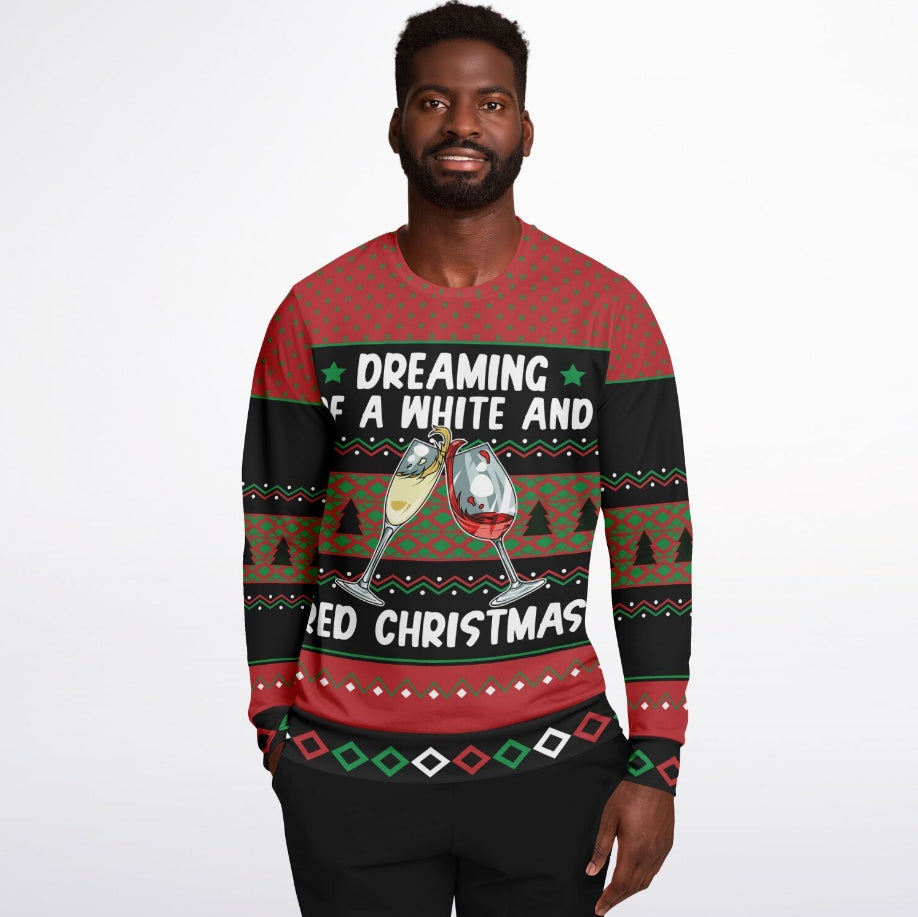 Dreaming Of a White and Red Christmas Sweater – Funny Ugly Holiday Sweatshirt