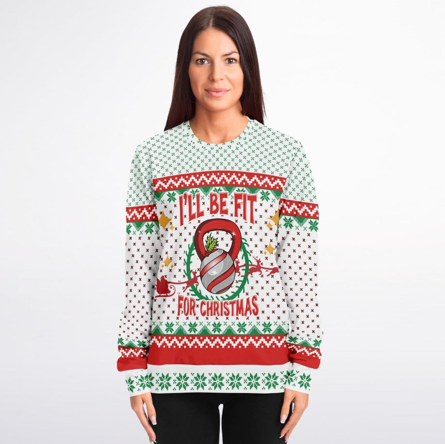 Fit for Christmas Christmas Sweater – Funny Ugly Holiday Sweatshirt