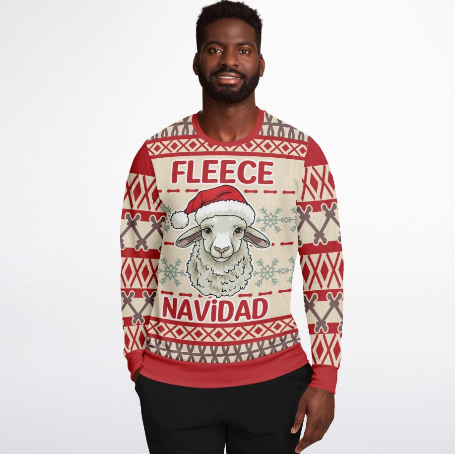 Fleece Navidad Christmas Sweater – Funny Ugly Holiday Sweatshirt