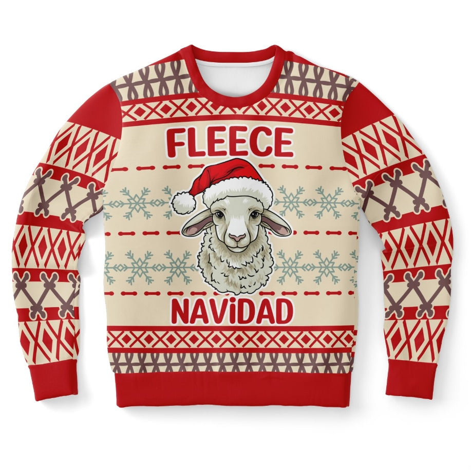 Fleece Navidad Christmas Sweater – Funny Ugly Holiday Sweatshirt