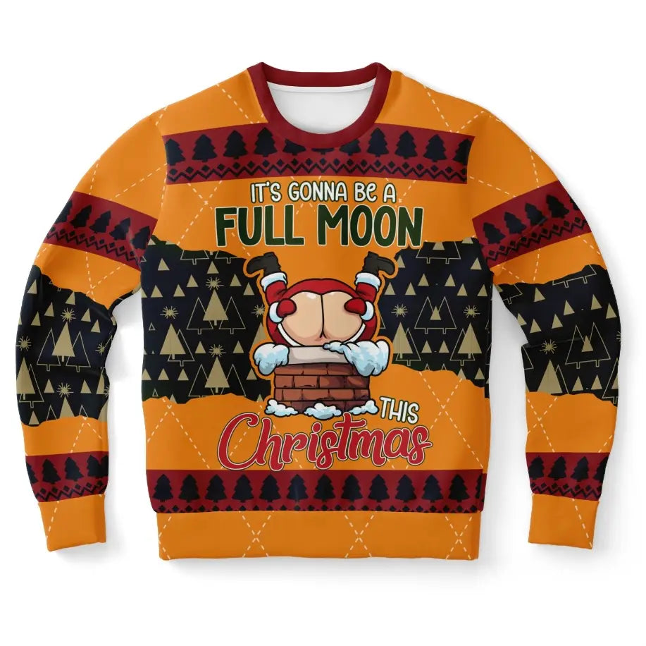 'Full Moon This Christmas' Funny Holiday Christmas Sweater