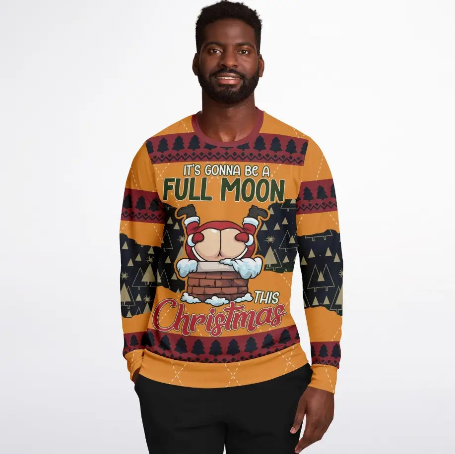 'Full Moon This Christmas' Funny Holiday Christmas Sweater