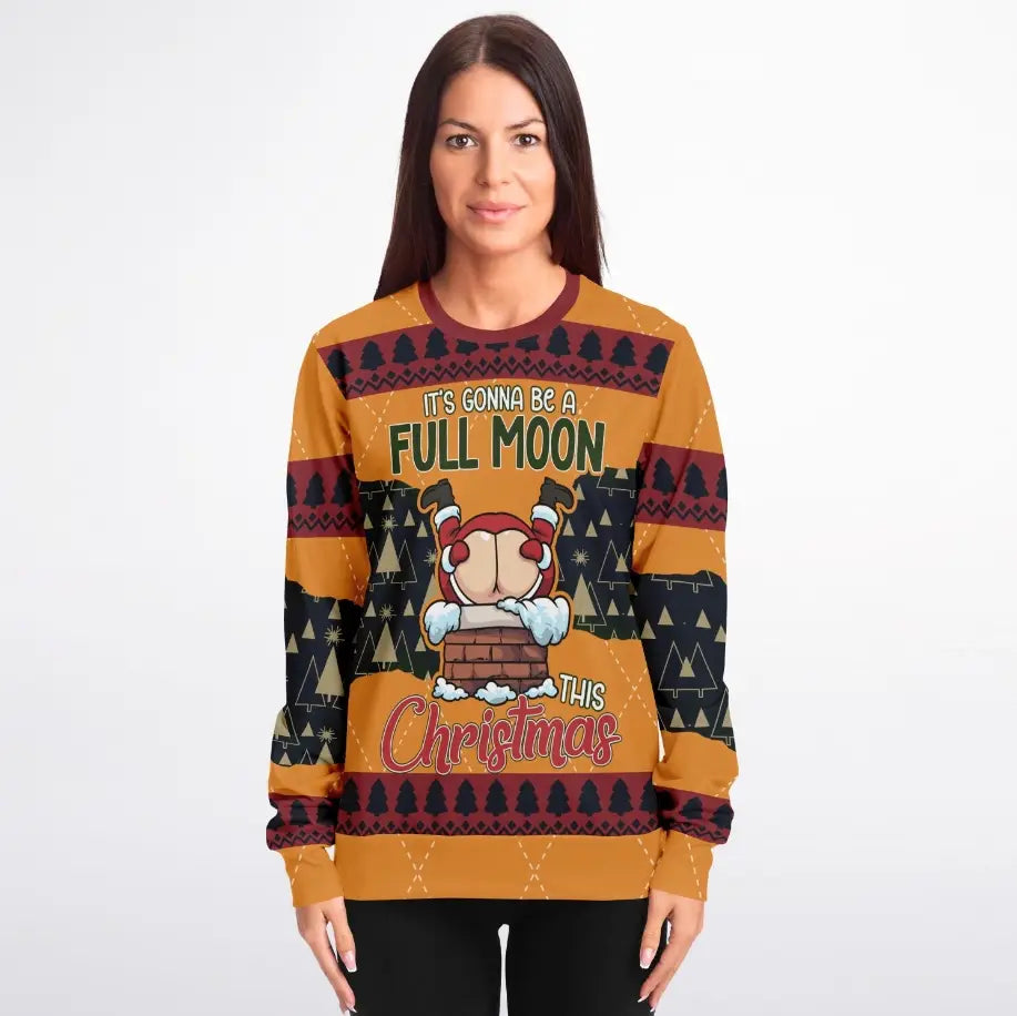 'Full Moon This Christmas' Funny Holiday Christmas Sweater