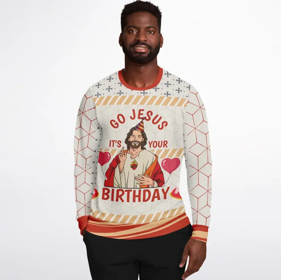 Go Jesus, It’s Your Birthday Ugly Christmas Sweater