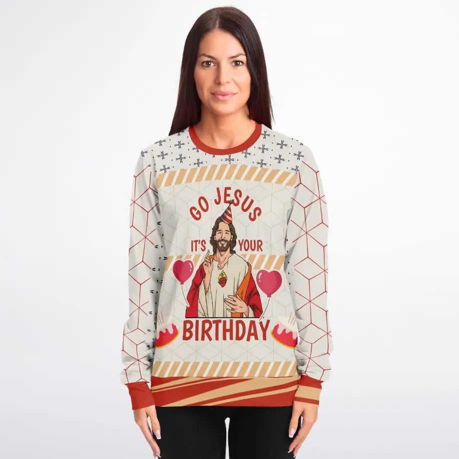 Go Jesus, It’s Your Birthday Ugly Christmas Sweater