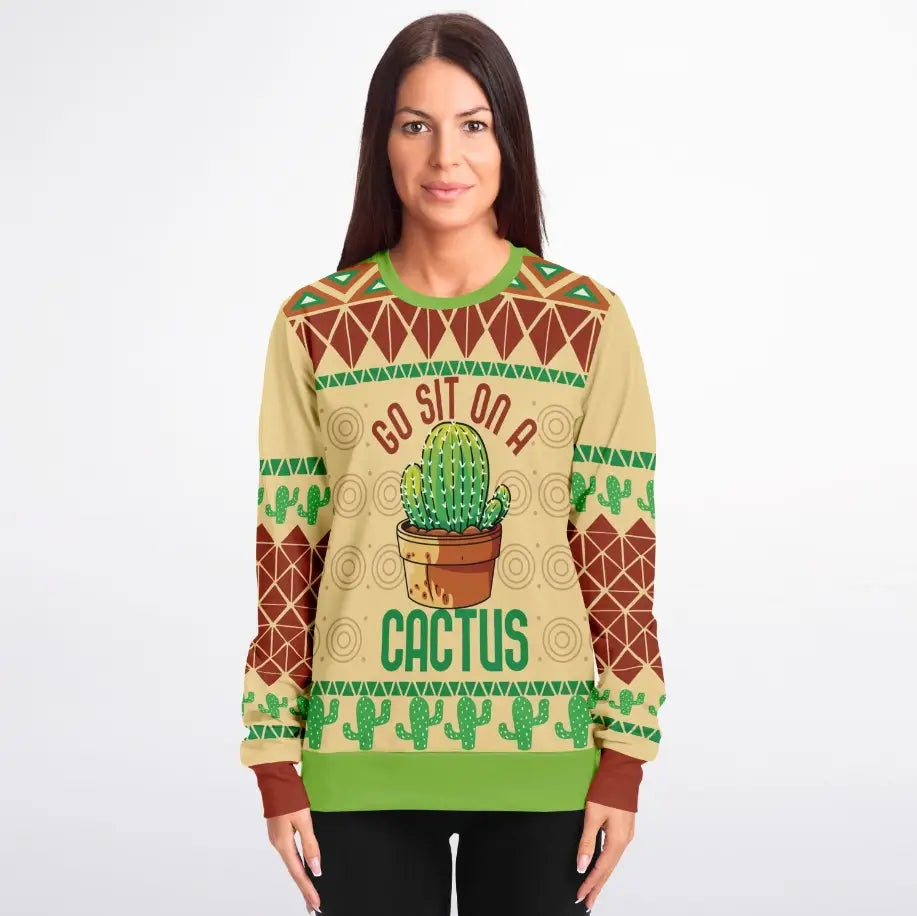 Go Sit On a Cactus Ugly Christmas Sweater