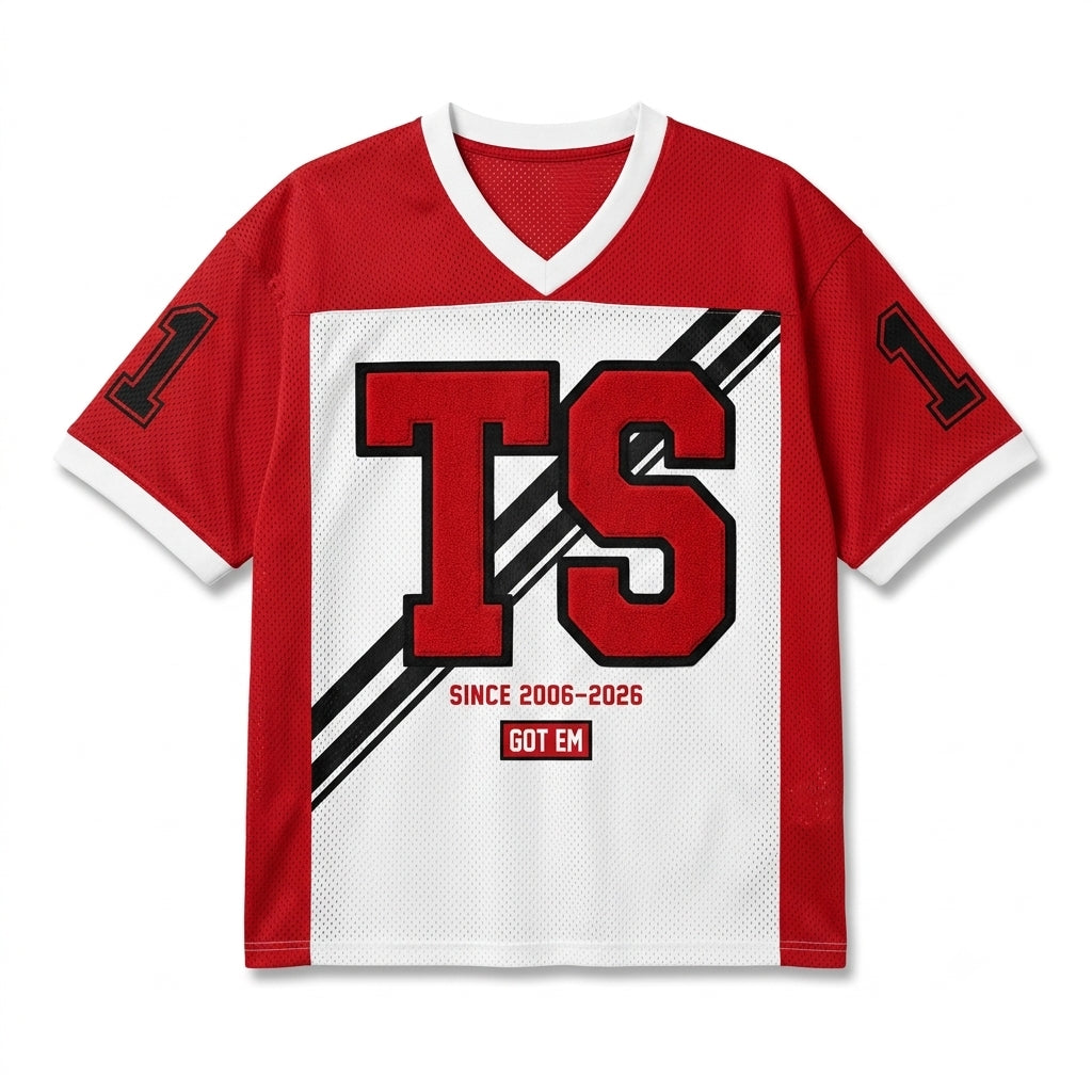 Got Em Mesh Jersey Matching AF1 x Terror Squad University Red and White Jersey