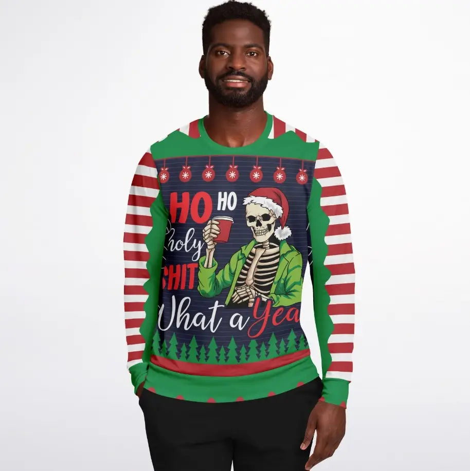 Ho Ho Holy Shit What A Year Ugly Christmas Sweater