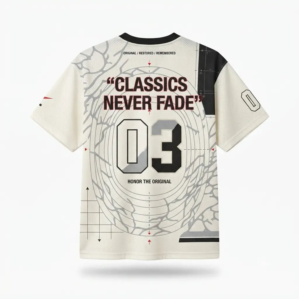 Honor The Original Mesh Football Jersey Inspired by Air Jordan 3 White Cement Reimagined Jersey