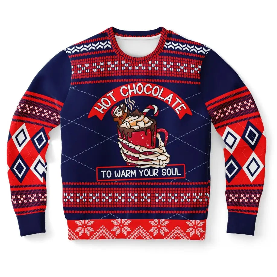 Hot Chocolate to Warm Your Soul Ugly Christmas Sweater