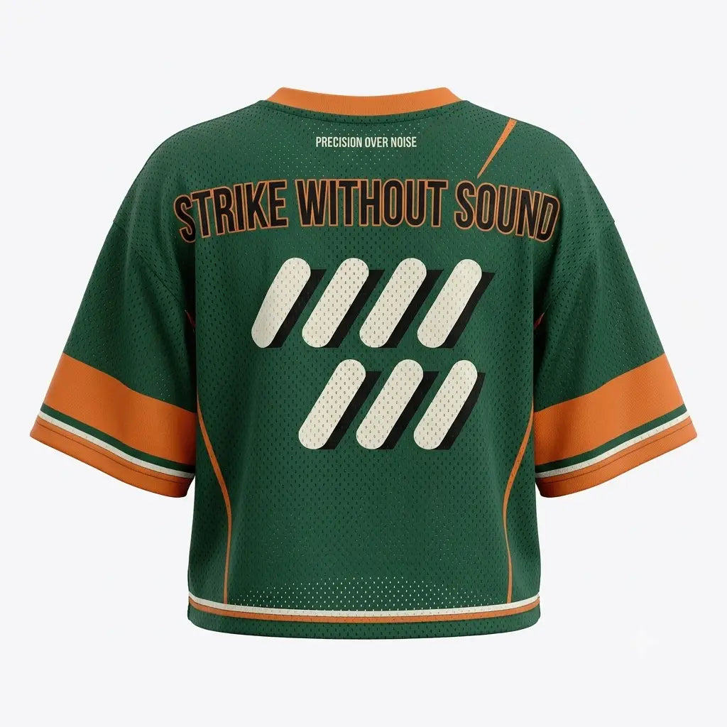 Hunt In Silence Women Crop Top Mesh Jersey Inspired by Undefeated x Air Jordan 4 Jersey