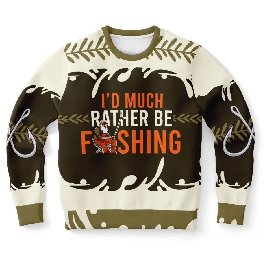 I’d Much Rather Be Fishing Christmas Sweater