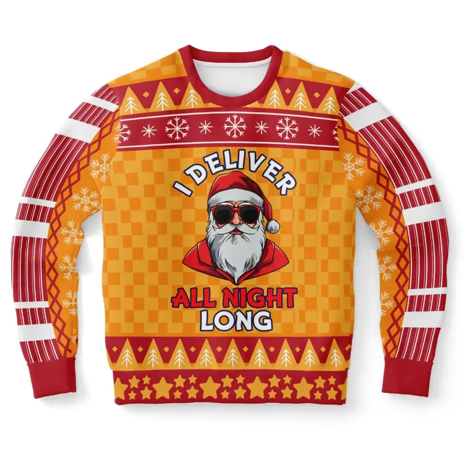 I Deliver All Night Long Holiday Ugly Christmas Sweater