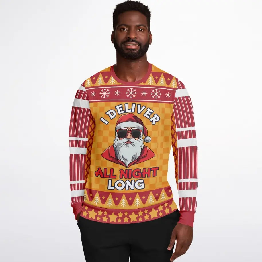 I Deliver All Night Long Holiday Ugly Christmas Sweater