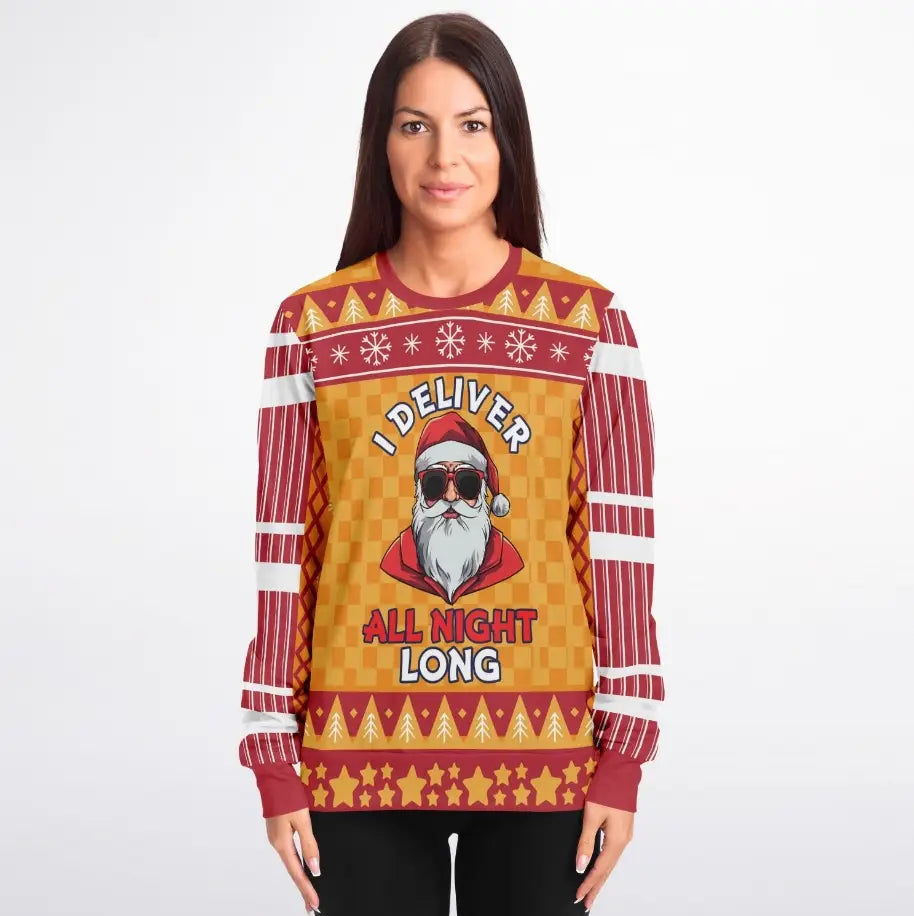 I Deliver All Night Long Holiday Ugly Christmas Sweater