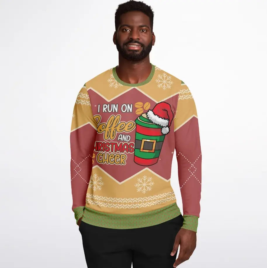 I Run on Coffee and Christmas Cheer Ugly Christmas Sweater