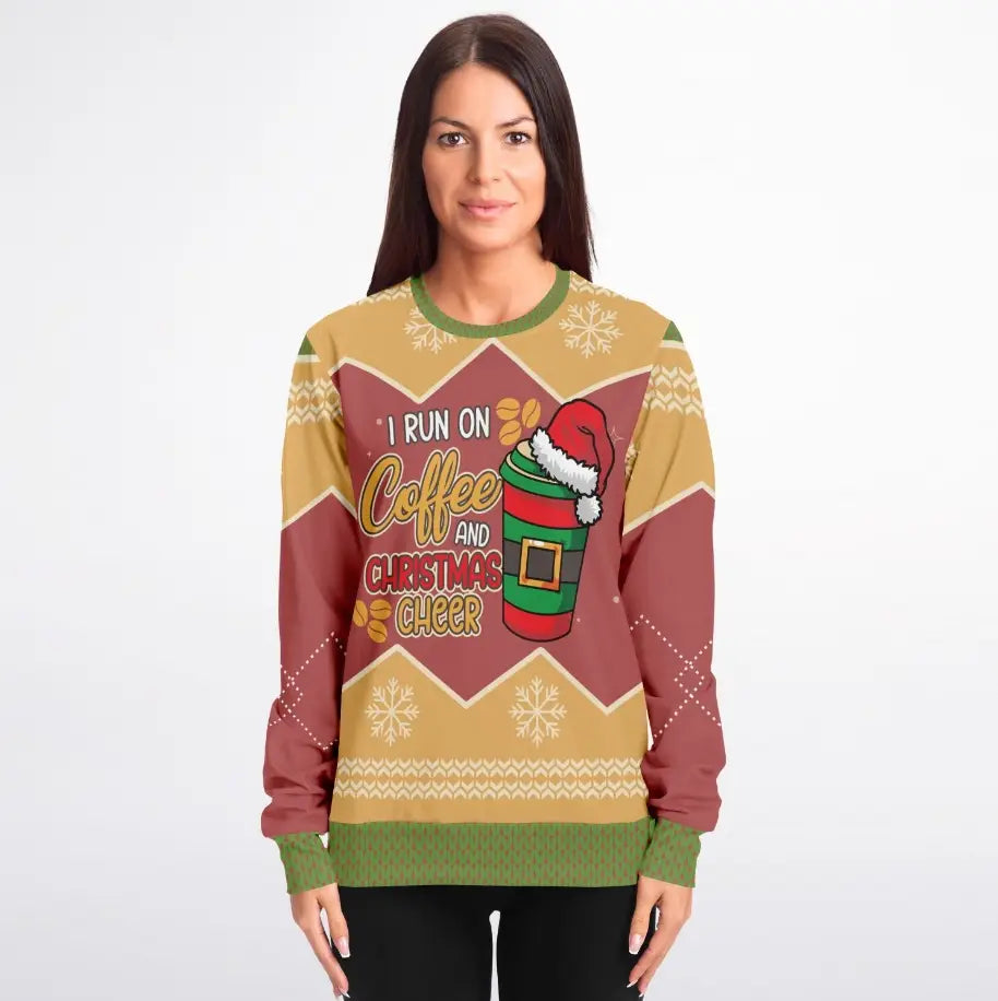 I Run on Coffee and Christmas Cheer Ugly Christmas Sweater