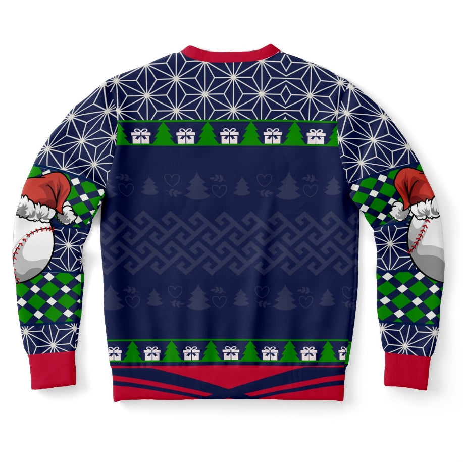 I'll Be Home for Christmas Baseball Christmas Sweater – Funny Ugly Holiday Sweatshirt