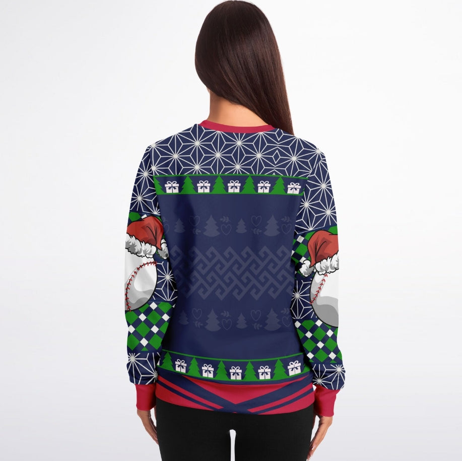 I'll Be Home for Christmas Baseball Christmas Sweater – Funny Ugly Holiday Sweatshirt