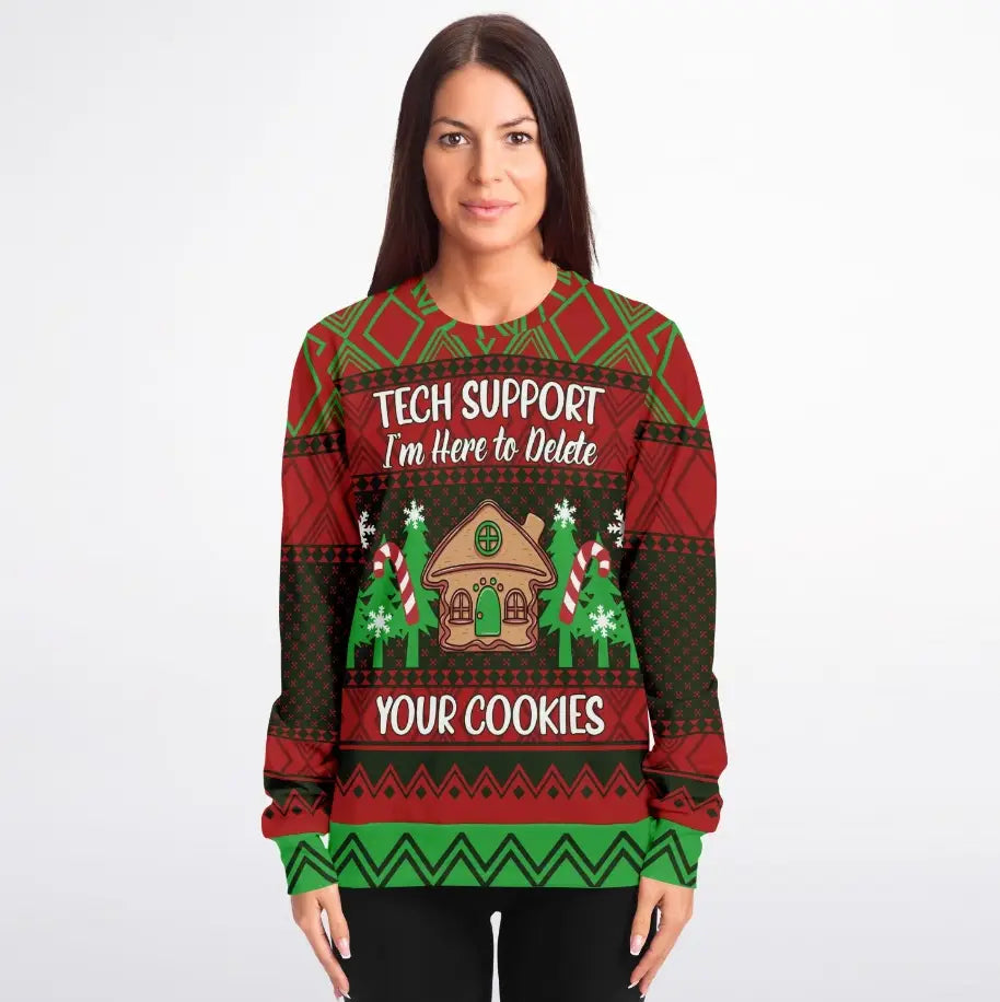 I'm Here To Delete Your Cookies Ugly Christmas Sweater