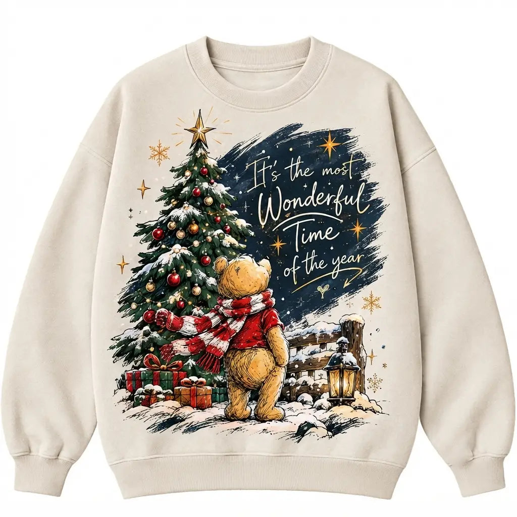 It's The Most Wonderful Time Of The Year Pooh Bear Christmas Sweater – Funny Holiday Sweatshirt