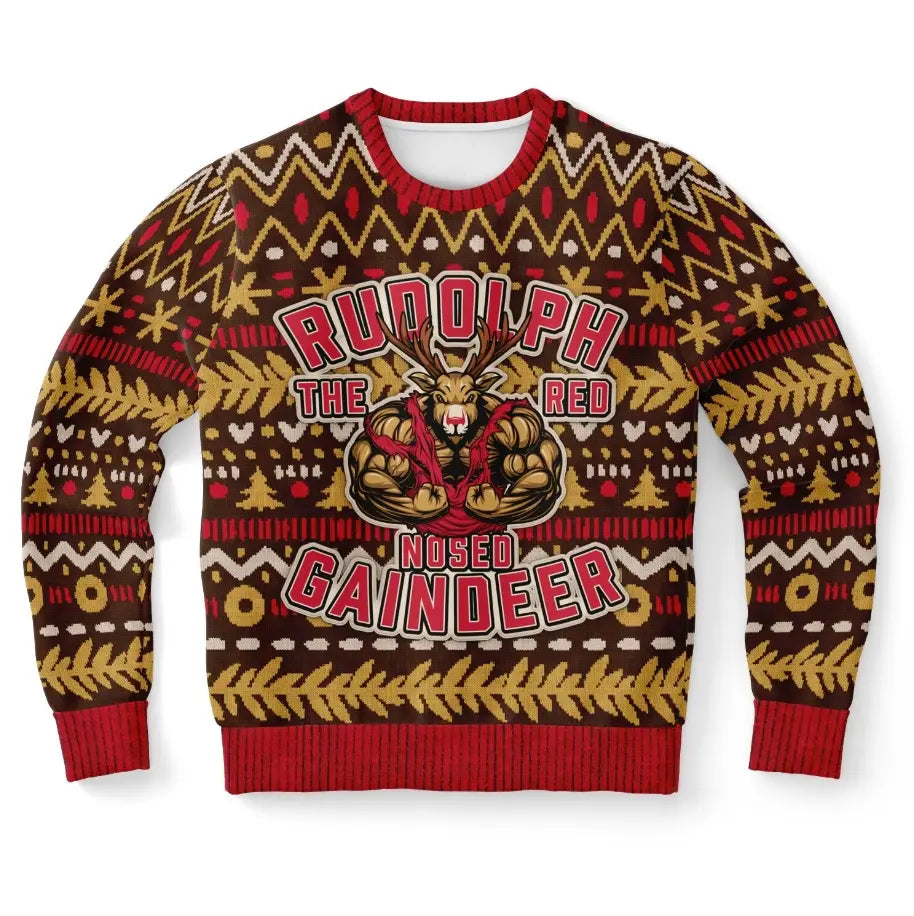 JRudolph the Red Nosed Gaindeer Ugly Christmas Sweater