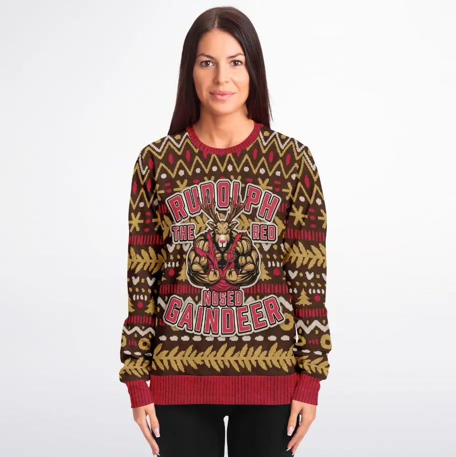 JRudolph the Red Nosed Gaindeer Ugly Christmas Sweater