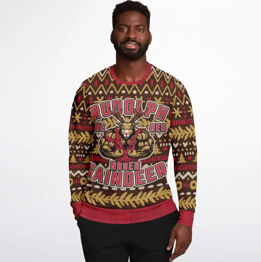 JRudolph the Red Nosed Gaindeer Ugly Christmas Sweater