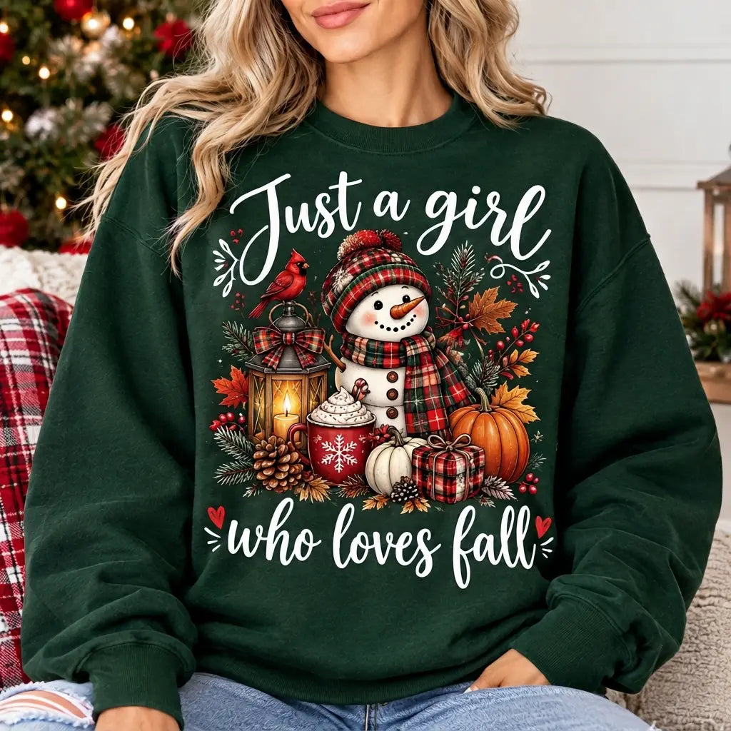 Just A Girl Who Loves Fall Halloween Sweater – Funny Holiday Sweatshirt