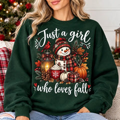 Just A Girl Who Loves Fall Halloween Sweater – Funny Holiday Sweatshirt