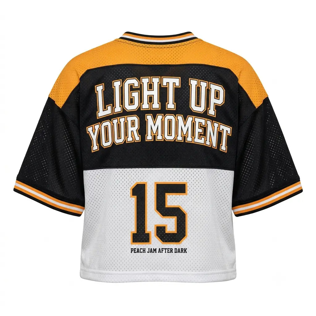 Light Up Your Moment Women Crop Top Mesh Jersey Inspired by KD 15 EYBL Peach Jam Jersey