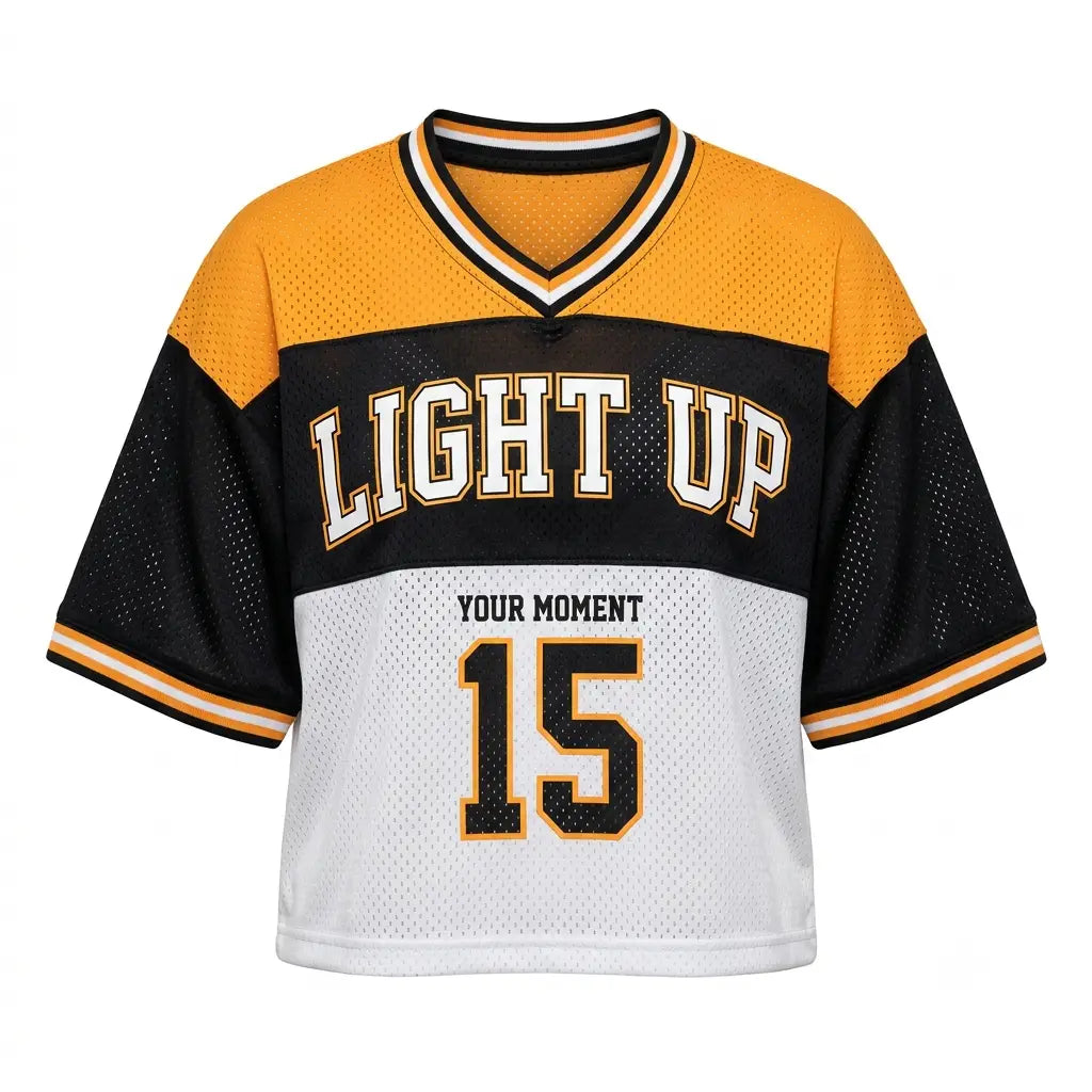 Light Up Your Moment Women Crop Top Mesh Jersey Inspired by KD 15 EYBL Peach Jam Jersey