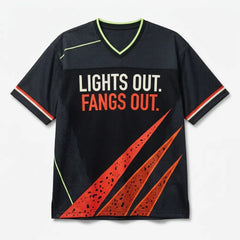 Lights Out Fangs Out Mesh Jersey Inspired by Air Jordan 5 Retro Halloween Jersey
