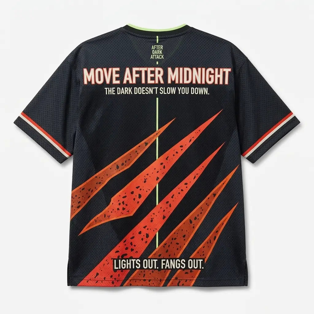 Lights Out Fangs Out Mesh Jersey Inspired by Air Jordan 5 Retro Halloween Jersey