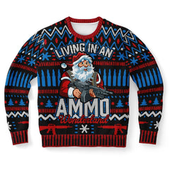 Living In An Ammo Wonderland Christmas Sweater – Funny Ugly Holiday Sweatshirt